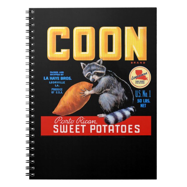 Coon Brand Sweet Potatoes Notebook (Front)