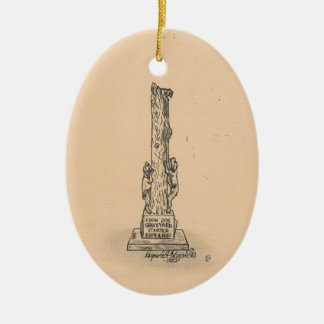 Coon Dog Monument Ceramic Ornament