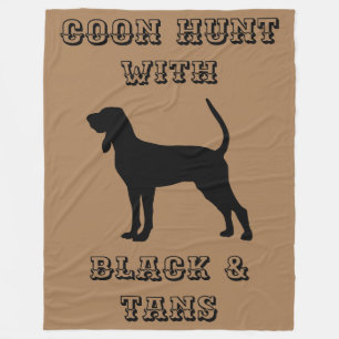 Coon Hunt With Black & Tans with Hound Fleece Blanket