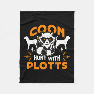 Coon Hunt With Plotts Hunting Coon Hunters Racoon Fleece Blanket