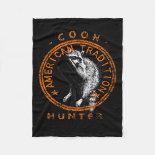 Coon Hunter American Patriotic Racoon Hunting Tra Fleece Blanket