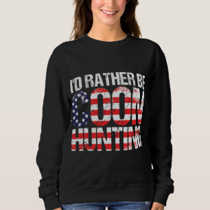 Coon Hunting American Flag Funny Racoon Hunting Sweatshirt