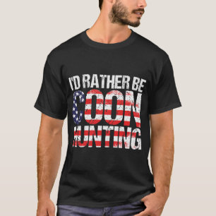 Coon Hunting American Flag Funny Racoon Hunting T-Shirt