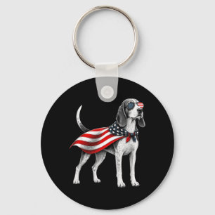 Coonhound 4th Of July Aamerican Flag Dog Patriotic Key Ring