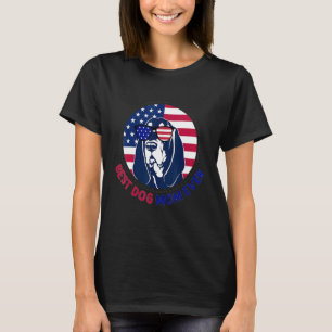 Coonhound Best Dog Mum Ever Retro Usa American Fla T-Shirt