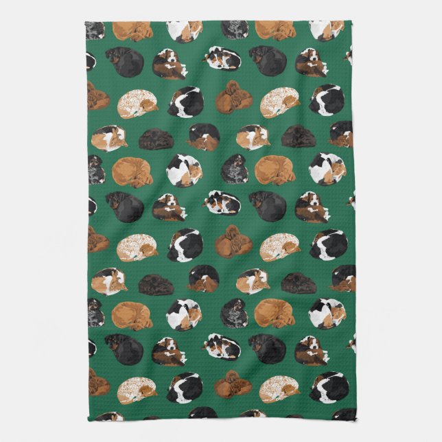 Coonhound Curl Tea Towel (Vertical)