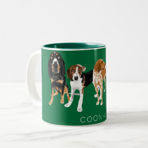 Coonhound Dad Green Two-Tone Coffee Mug