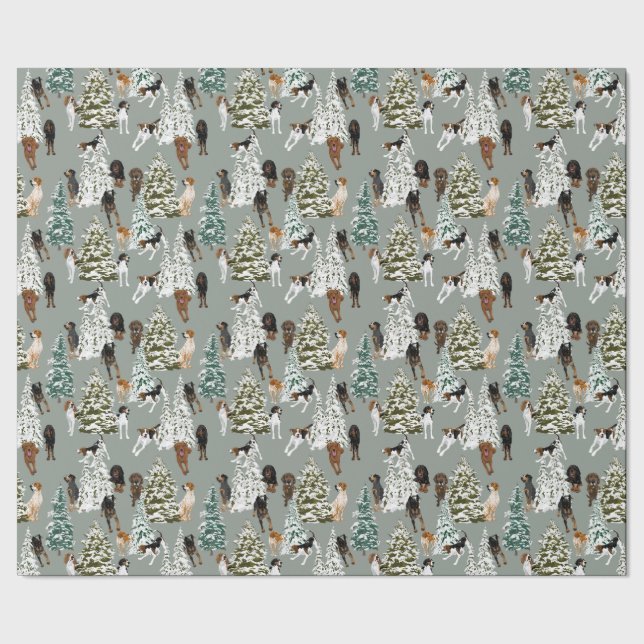 Coonhound Forest Wrapping Paper (Seam)