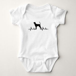 Coonhound Heartbeat  Baby Bodysuit