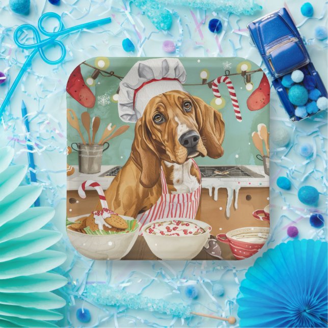 Coonhound Holiday Baking: Festive Christmas Paper Plate (Party)