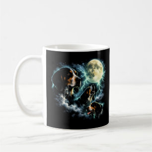 Coonhound Howling Under the Moon Rustic Dog Coffee Mug