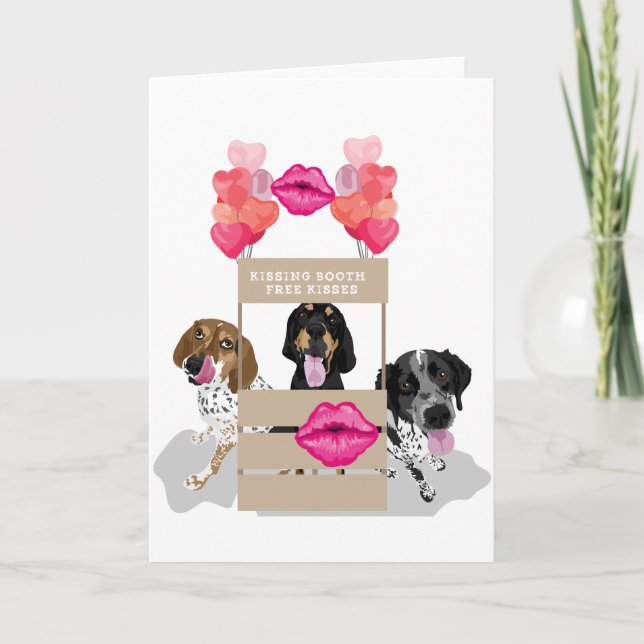 Coonhound Kissing Booth Card (Front)
