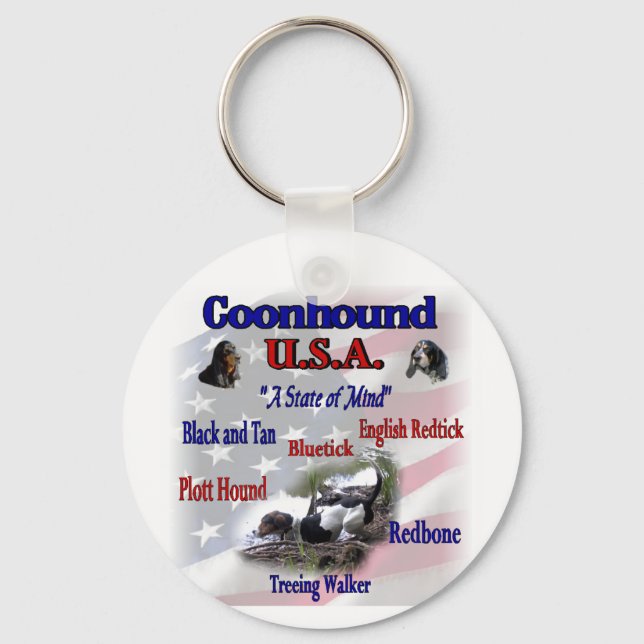 Coonhound Lovers Gifts Key Ring (Front)