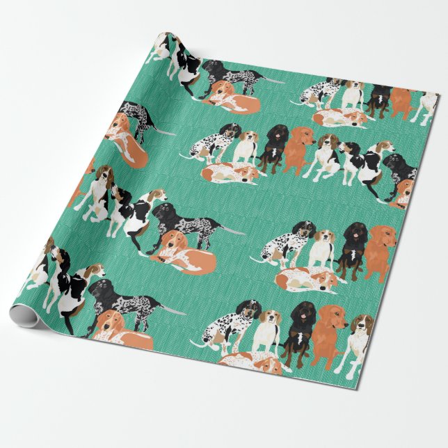 Coonhound Row Wrapping Paper (Unrolled)