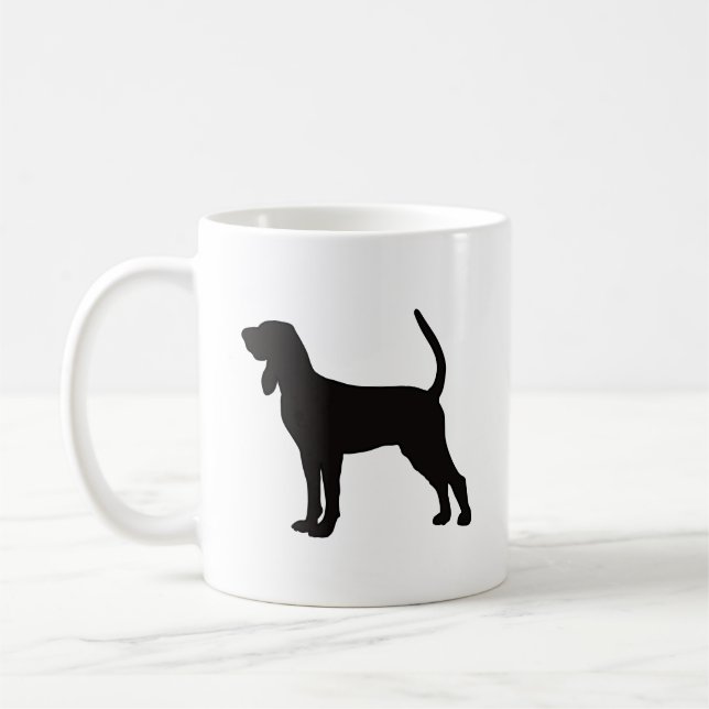 Coonhound Silhouette Coffee Mug (Left)