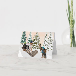 Coonhound Sledding Card