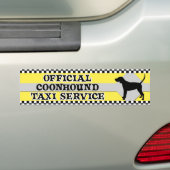 Coonhound Taxi Service Bumper Sticker (On Car)