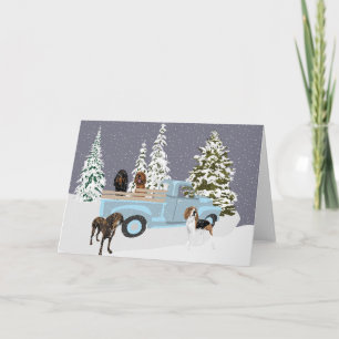 Coonhound Truck in the Snow Card