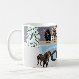 Coonhounds in the snow in a Truck Coffee Mug