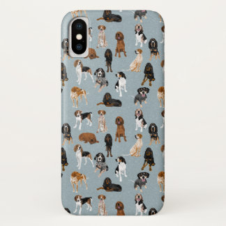 Coonhounds on Blue iPhone X Case
