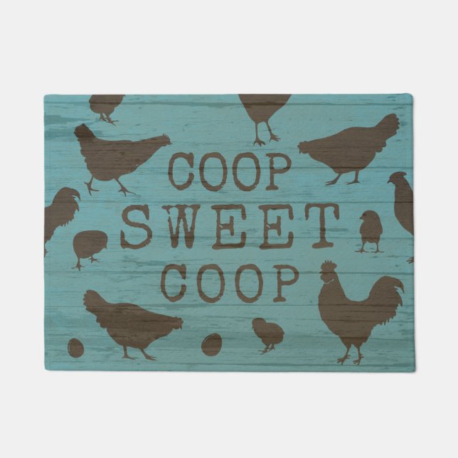 Coop Sweet Coop Homestead Chickens Hen House Doormat (Front)