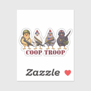 Coop Troop Funny 4th of July Military Hens 