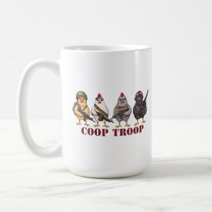Coop Troop Funny 4th of July Military Hens Coffee Mug