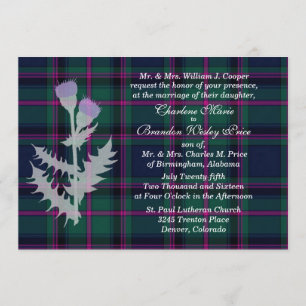 Cooper Clan Tartan Plaid Wedding Invitation