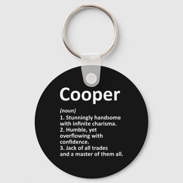 Cooper Definition Personalised Name Funny Birthday Key Ring (Front)