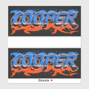 Cooper First Name Graffiti Sticker