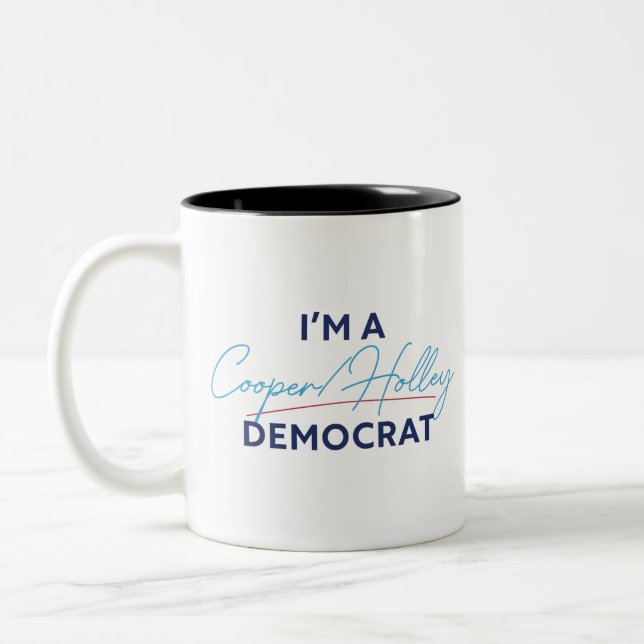 Cooper/Holley Democrat Two-Tone Coffee Mug (Left)