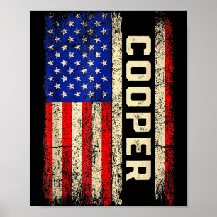 Cooper Last Name Shirt Cooper Name American Flag F Poster