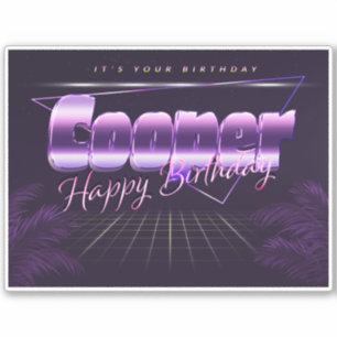 Cooper Name Vorname lila retro Sticker Geburtstag