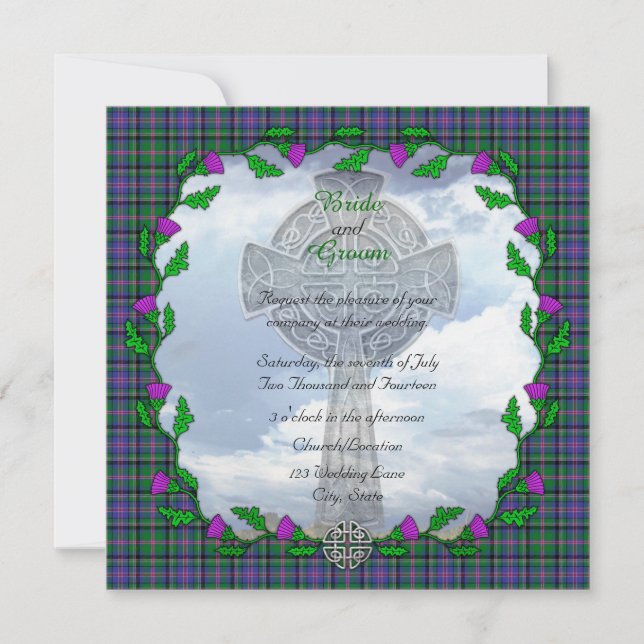 Cooper Scottish Wedding Square Invitation (Front)