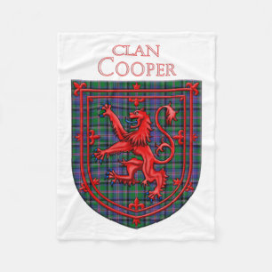 Cooper Tartan Scottish Plaid Lion Rampant Fleece Blanket
