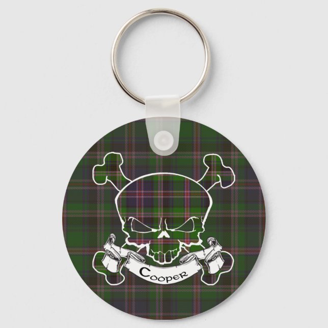 Cooper Tartan Skull Keyring (Front)