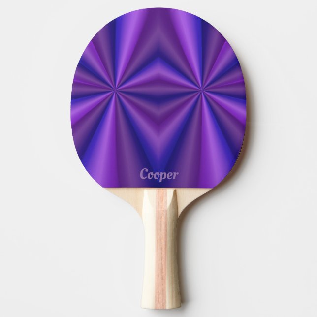 COOPER ~ TWEAKED ~ Purple Blue 3D Fractal ~ Ping Pong Paddle (Front)