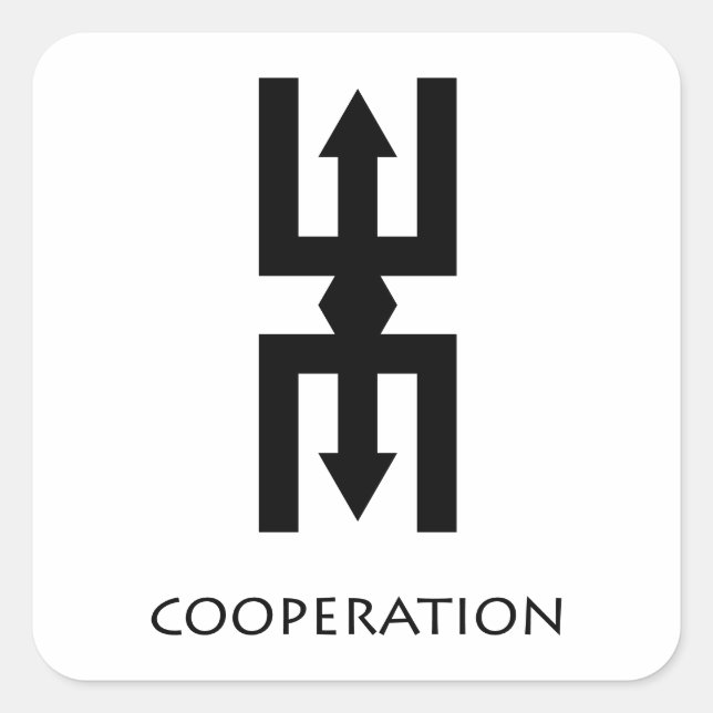  Cooperation (Nteasee) Adinkra Symbol Sticker (Front)