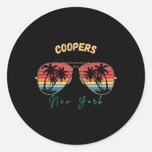 Coopers Beach New York Souvenir Surfboard  Classic Round Sticker