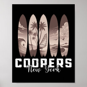 Coopers Beach New York Surfboard Men Women Surfing Poster