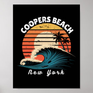 Coopers Beach New York Women Men Surfboarding _1 Poster