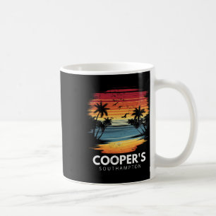Cooper's Beach Southampton Surfboard Surfing Vinta Coffee Mug