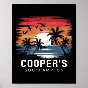 Cooper's Beach Southampton Surfing Surfer Poster