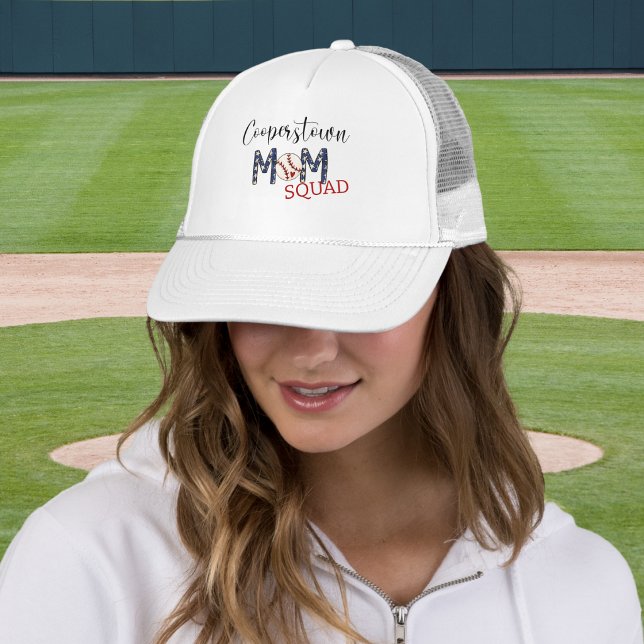 Cooperstown Baseball Mum Squad / Patriotic Moms Trucker Hat (Creator Uploaded)