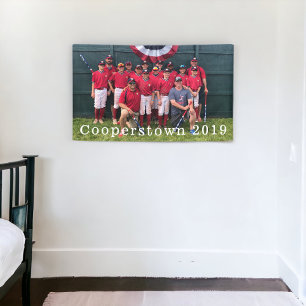 Cooperstown Baseball Team Photo Custom Year Banner