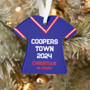 Cooperstown Blue Jersey Name Team Year Custom Ornament