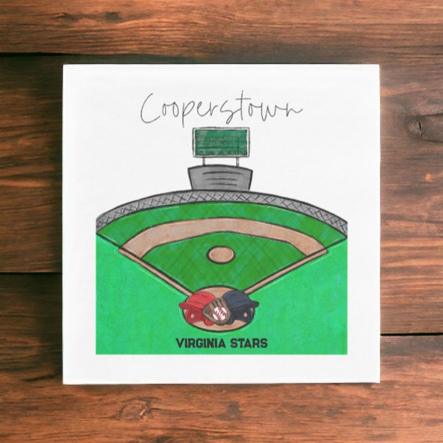 Cooperstown Field Team Party Personalised Napkin (Creator Uploaded)