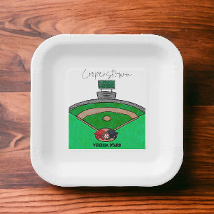 Cooperstown Field Team Party Personalised Paper Plate