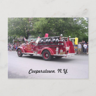 Cooperstown, N.Y. Retired Fire Truck Postcard