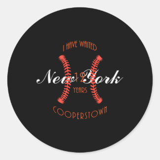 Cooperstown New York Baseball 12 Classic Round Sticker